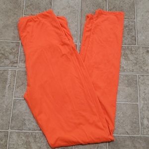 Neon orange full length high waisted legging